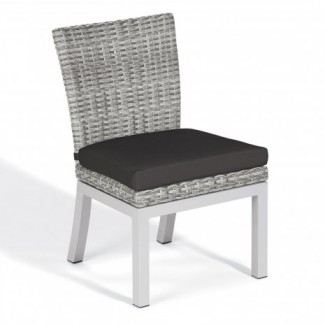 Hospitality Restauarant Hotel Almar Woven Aluminum Argento Outdoor Dining Side Chair